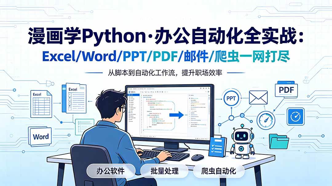 (19270期)漫画学Python·办公自动化全实战:Excel/Word/PPT/PDF/邮件/爬虫一网打尽 (19270期)漫画学Python·办公自动化全实战:Excel/Word/PPT/PDF/邮件/爬虫一网打尽