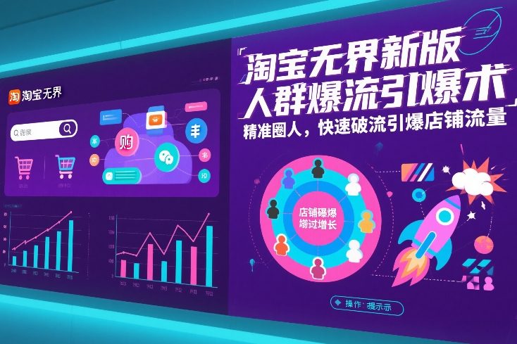 淘宝无界新版人群爆流引爆术，精准圈人，快速破流引爆店铺流量