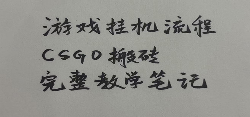 游戏挂机全流程笔记分享,CSGO游戏搬砖,小白看了当天学会见收益 游戏挂机全流程笔记分享,CSGO游戏搬砖,小白看了当天学会见收益