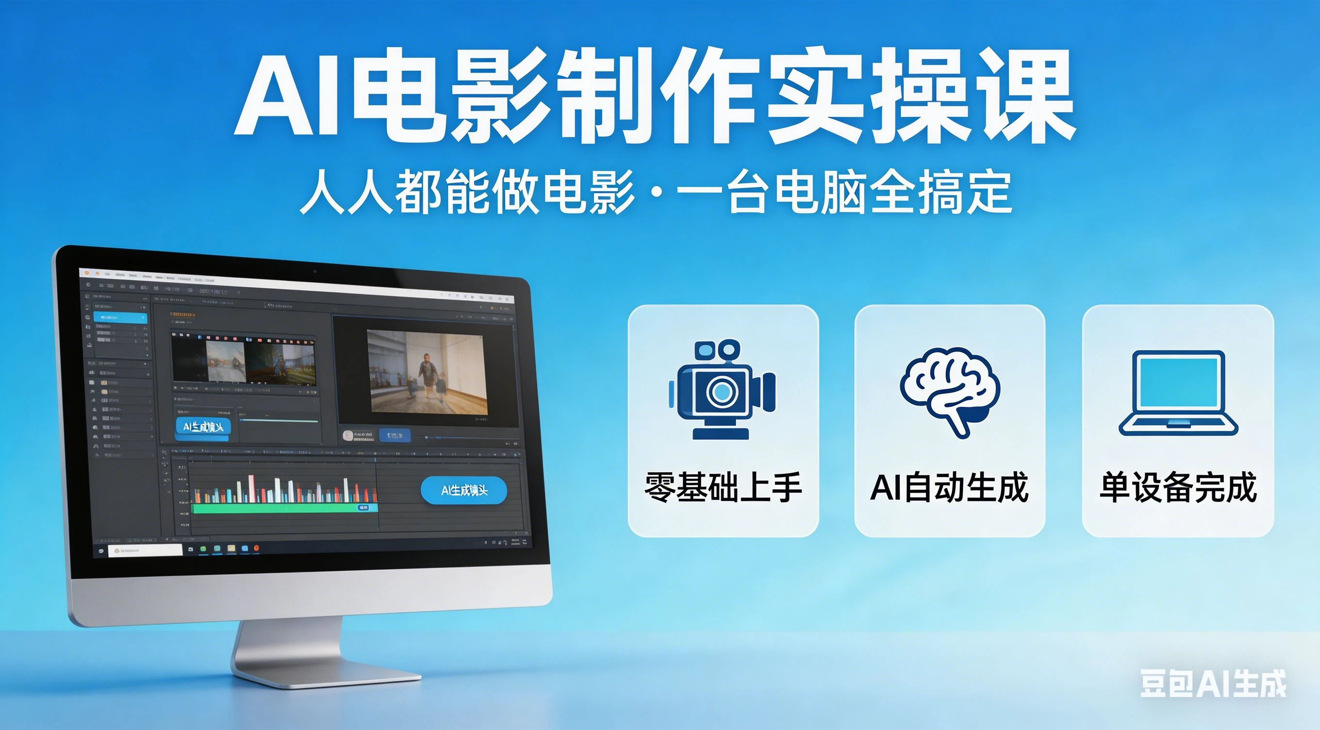 【精】AI电影制作实操课，人人都能做电影，一台电脑全搞定