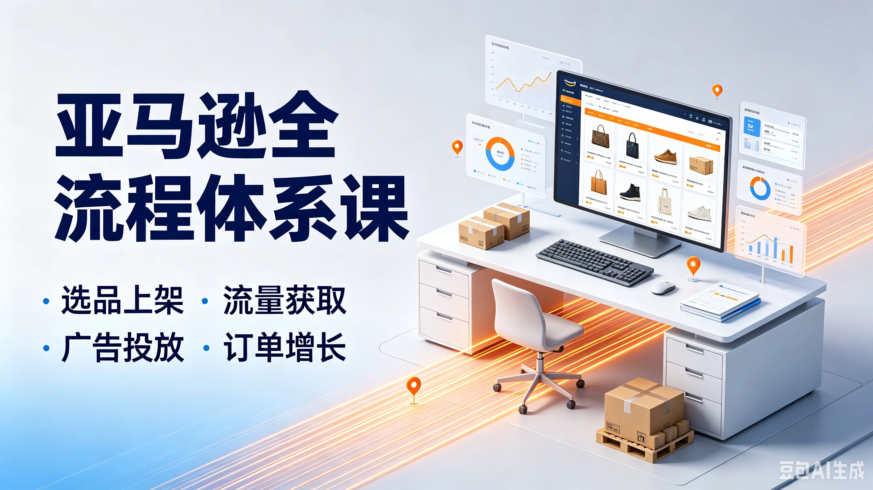 【精】亚马逊全流程体系课，选品上架·流量获取广告投放·订单增长