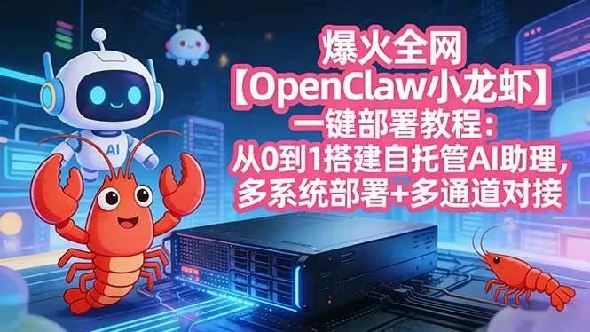 爆火全网【OpenClaw 小龙虾】一键部署教程:从0到1搭建自托管AI助理,多系统部署+多通道对接 爆火全网【OpenClaw 小龙虾】一键部署教程:从0到1搭建自托管AI助理,多系统部署+多通道对接