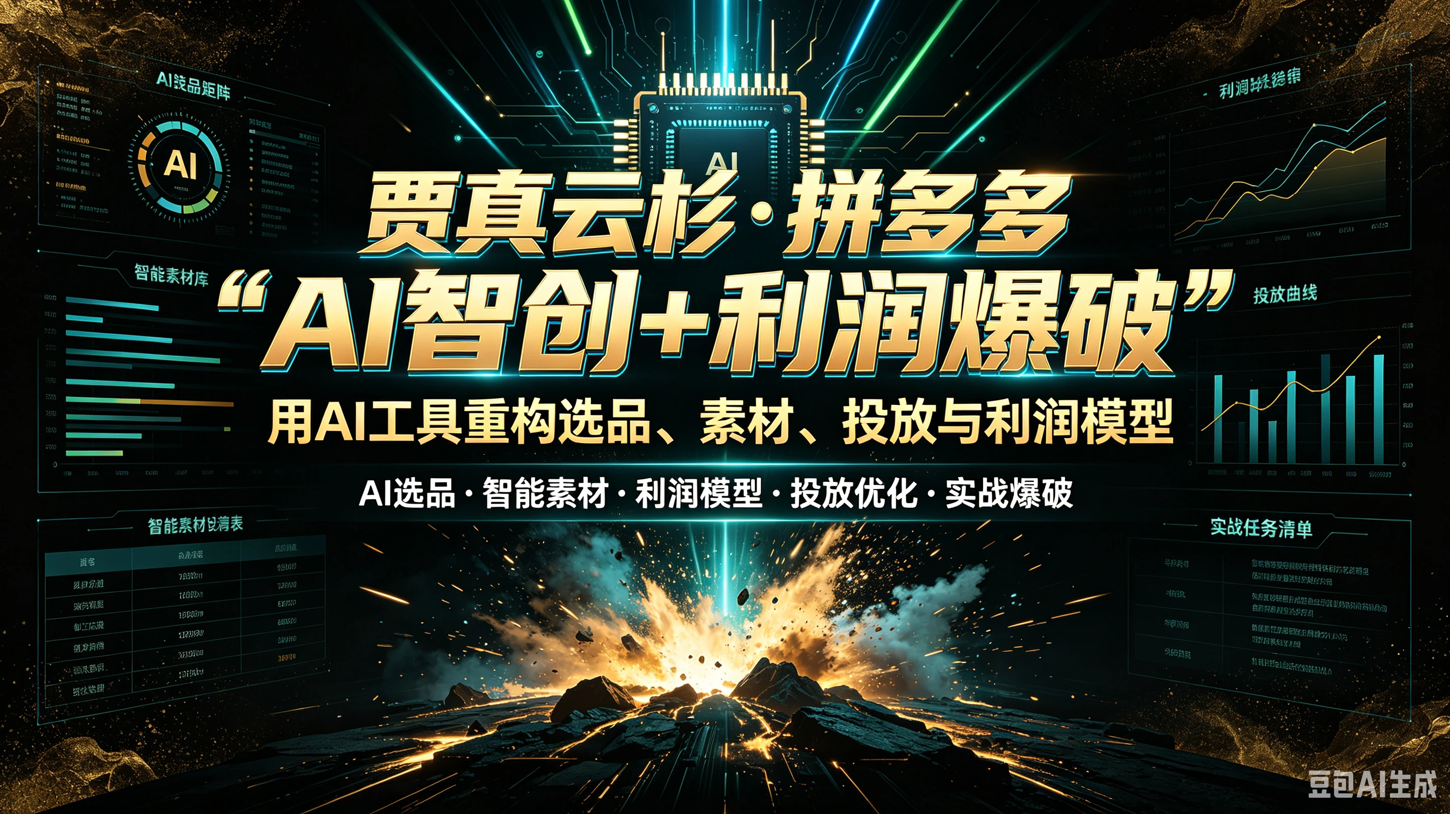 【精】Guho贾真云杉·拼多多“AI智创+利润爆破”用AI工具重构选品、素材、投放与利润模型