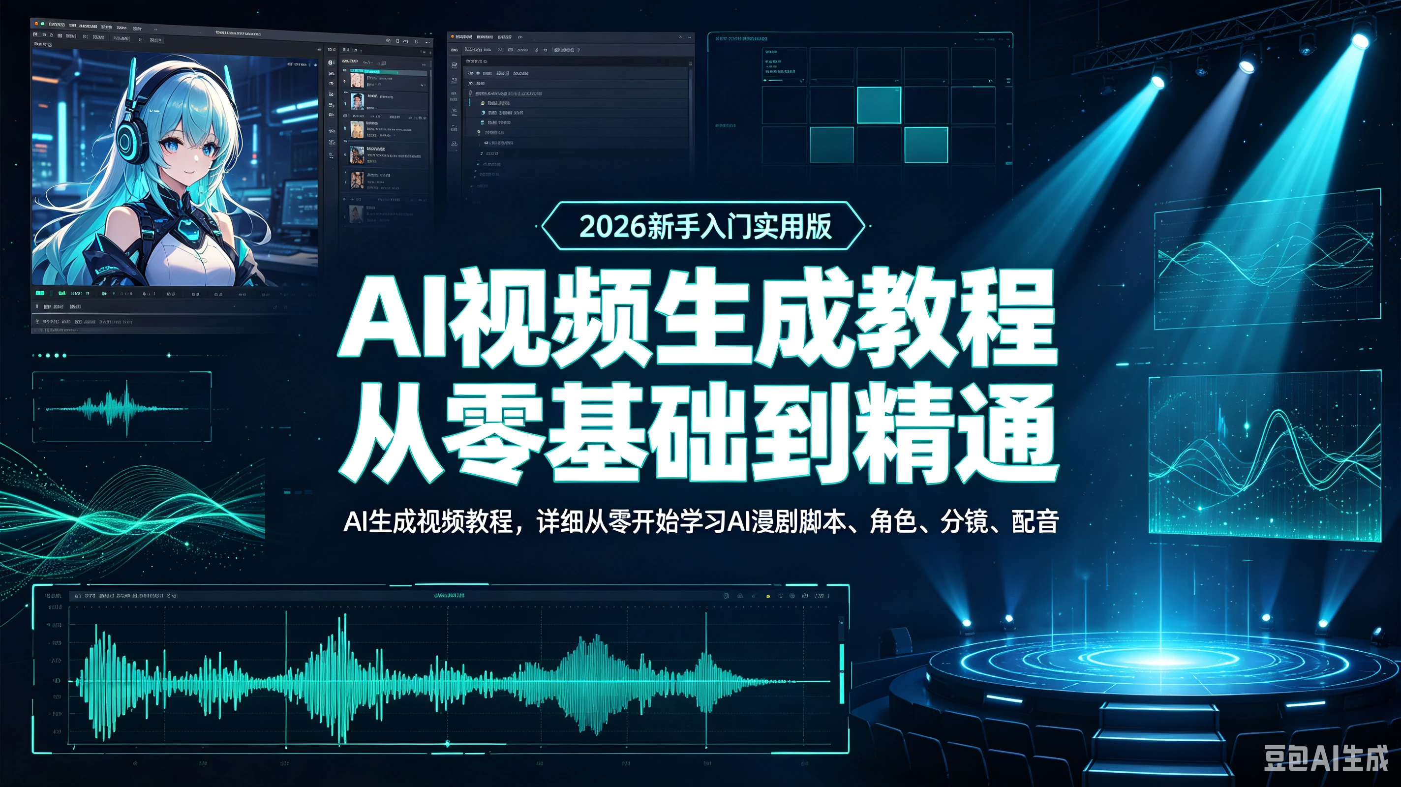 【精】AI视频生成教程从零基础到精通(2026新手入门实用版AI生成视频教程)详细从零开始学习AI漫剧脚本角色分镜配音 【精】AI视频生成教程从零基础到精通(2026新手入门实用版AI生成视频教程)详细从零开始学习AI漫剧脚本角色分镜配音