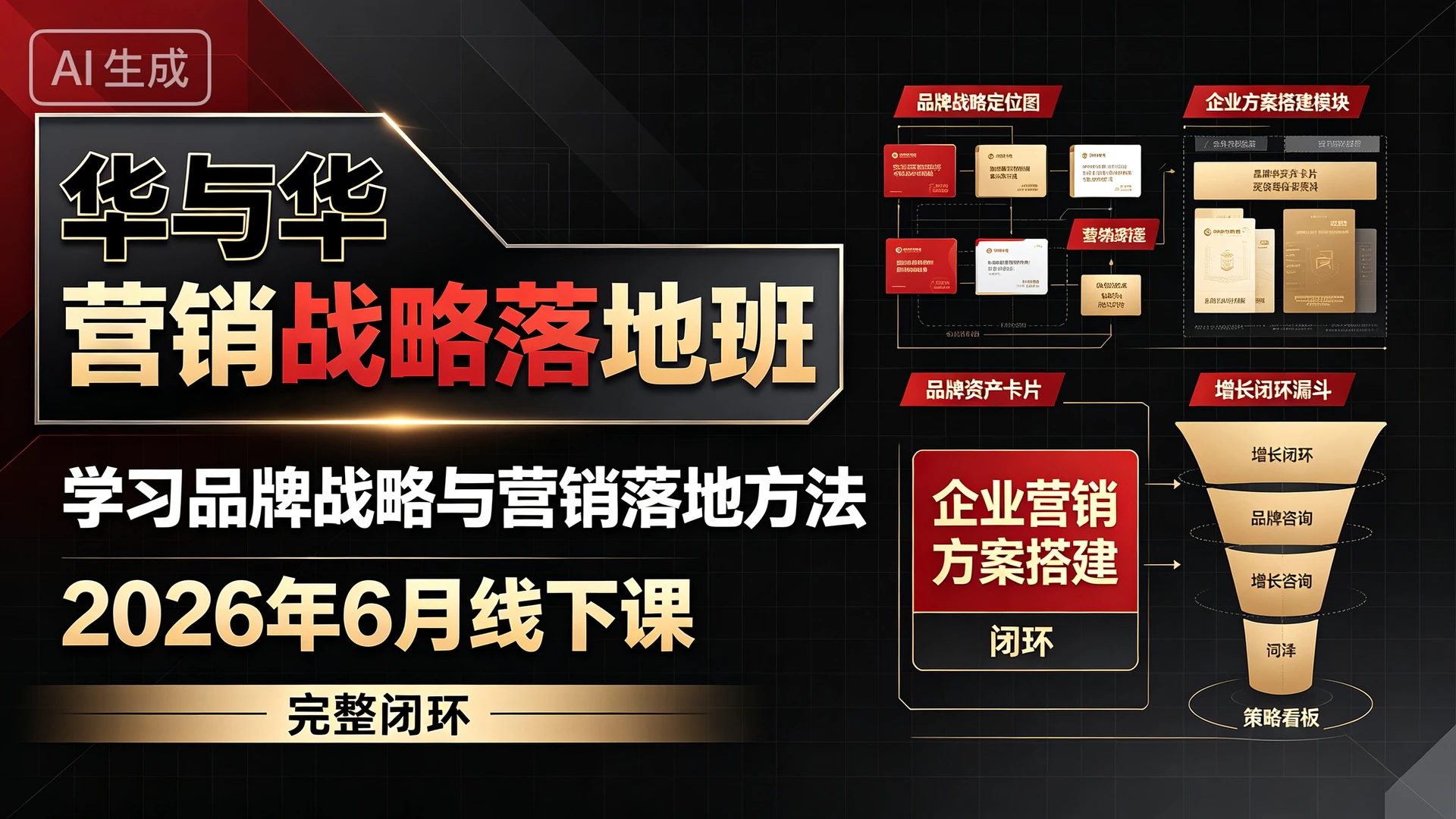 【精】华与华营销战略落地班2026年6月线下课，带你学习品牌战略与营销落地方法，掌握企业营销方案搭建的完整闭环