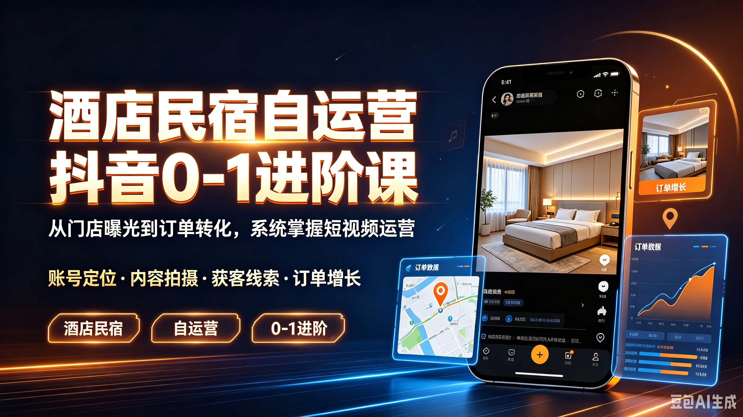 【精】酒店民宿自运营抖音0-1进阶课,从门店曝光到订单转化,系统掌握短视频运营账号定位·内容拍摄·获客线索·订单增长 【精】酒店民宿自运营抖音0-1进阶课,从门店曝光到订单转化,系统掌握短视频运营账号定位·内容拍摄·获客线索·订单增长