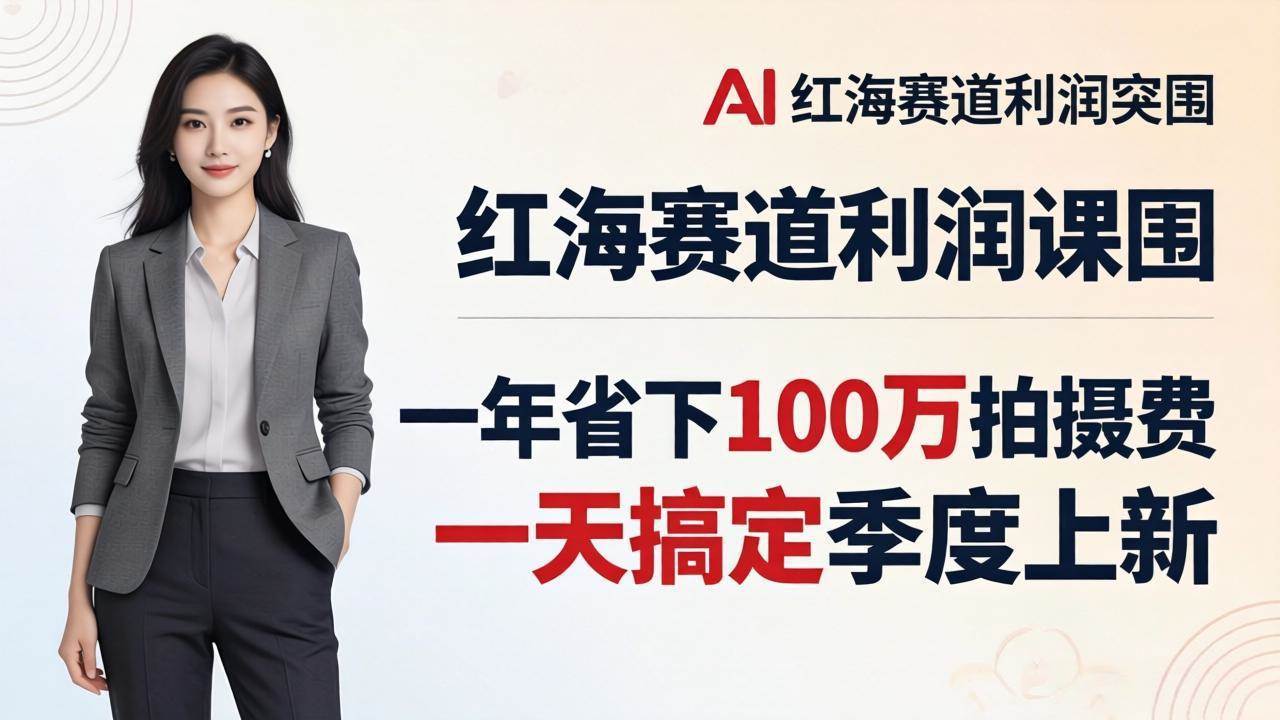 （17884期）服装老板AI模特图课：一年省下100万拍摄费，一天搞定季度上新，红海赛道利润突围