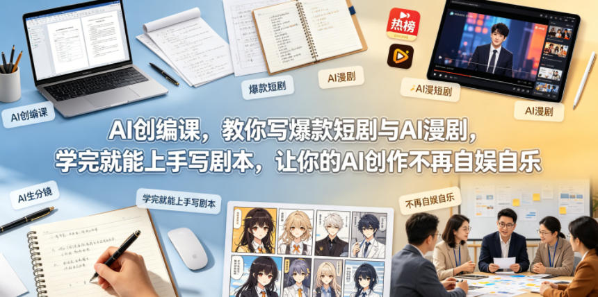 【精】AI创编课,教你写爆款短剧与AI漫剧,学完就能上手写剧本,让你的AI创作不再自娱自乐(更新0521) 【精】AI创编课,教你写爆款短剧与AI漫剧,学完就能上手写剧本,让你的AI创作不再自娱自乐(更新0521)