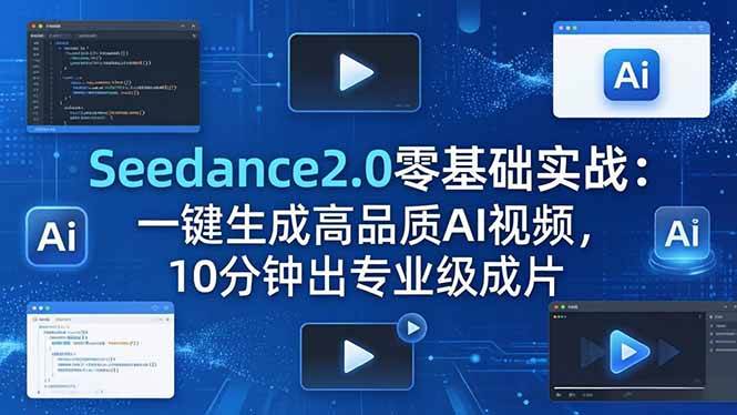 (18323期)Seedance2.0零基础实战:一键生成高品质AI视频,10分钟出专业级成片 (18323期)Seedance2.0零基础实战:一键生成高品质AI视频,10分钟出专业级成片