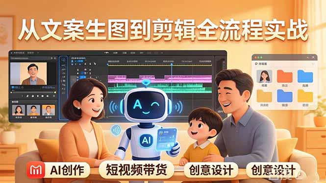 【精】原创 AI 剧情短视频带货：AI+家庭剧情+带货广告，从文案生图到剪辑全流程实战