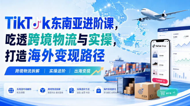 TikTok东南亚进阶课，吃透跨境物流与实操，打造海外变现路径