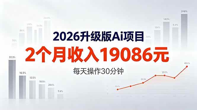 （18443期）2026升级版Ai任务，2个月收入19086元，熟练后每天操作30分钟！