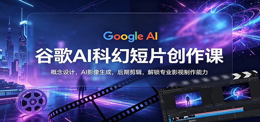 谷歌AI科幻短片创作课：概念设计，AI影像生成，后期剪辑，解锁专业影视制作能力