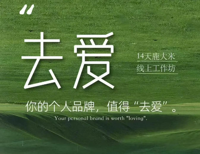 【精】去爱14天鹿大米线上工作坊 你的个人品牌 值得“去爱”