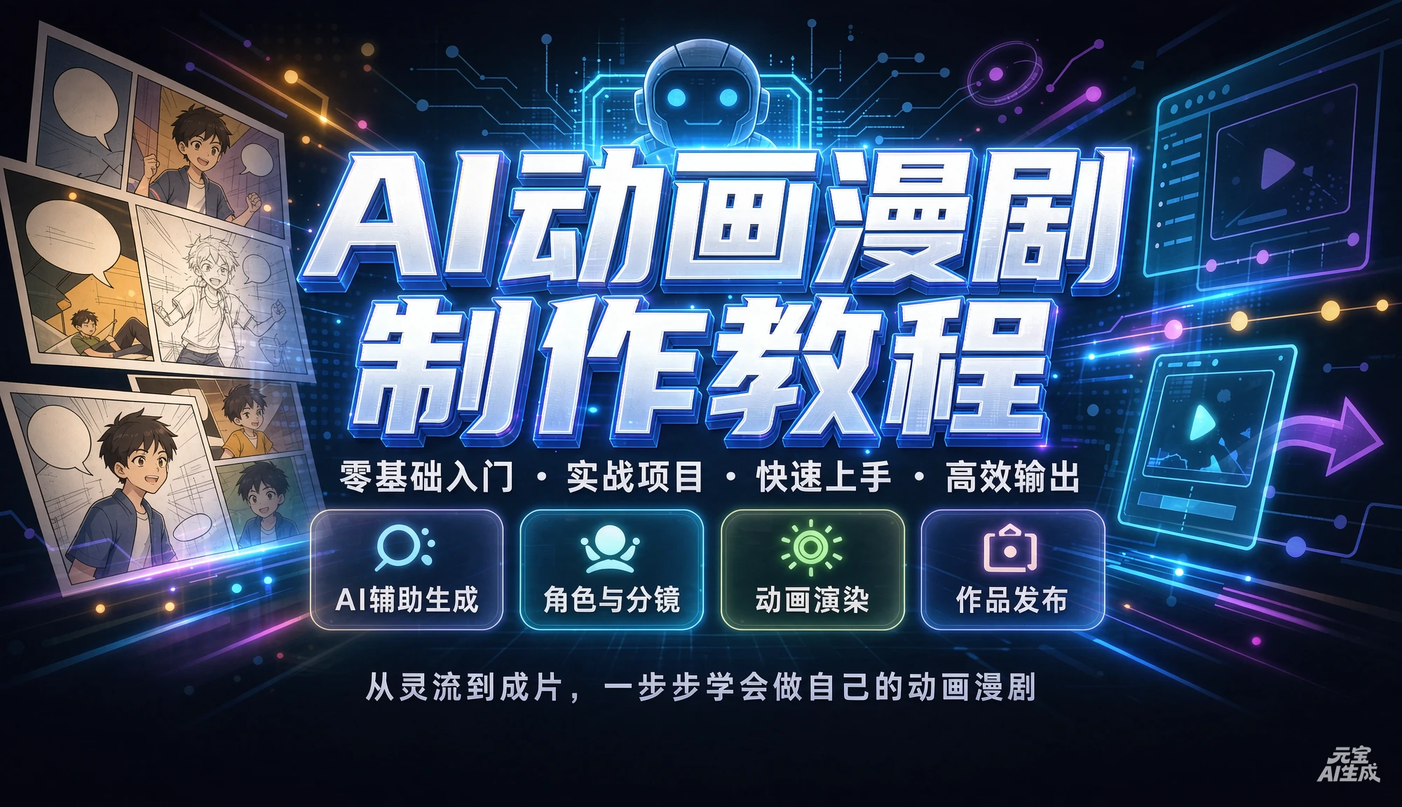 【精】AI动画漫剧制作教程,从选题构思、分镜文案、AI绘图配音到剪映成片的完整创作流 【精】AI动画漫剧制作教程,从选题构思、分镜文案、AI绘图配音到剪映成片的完整创作流