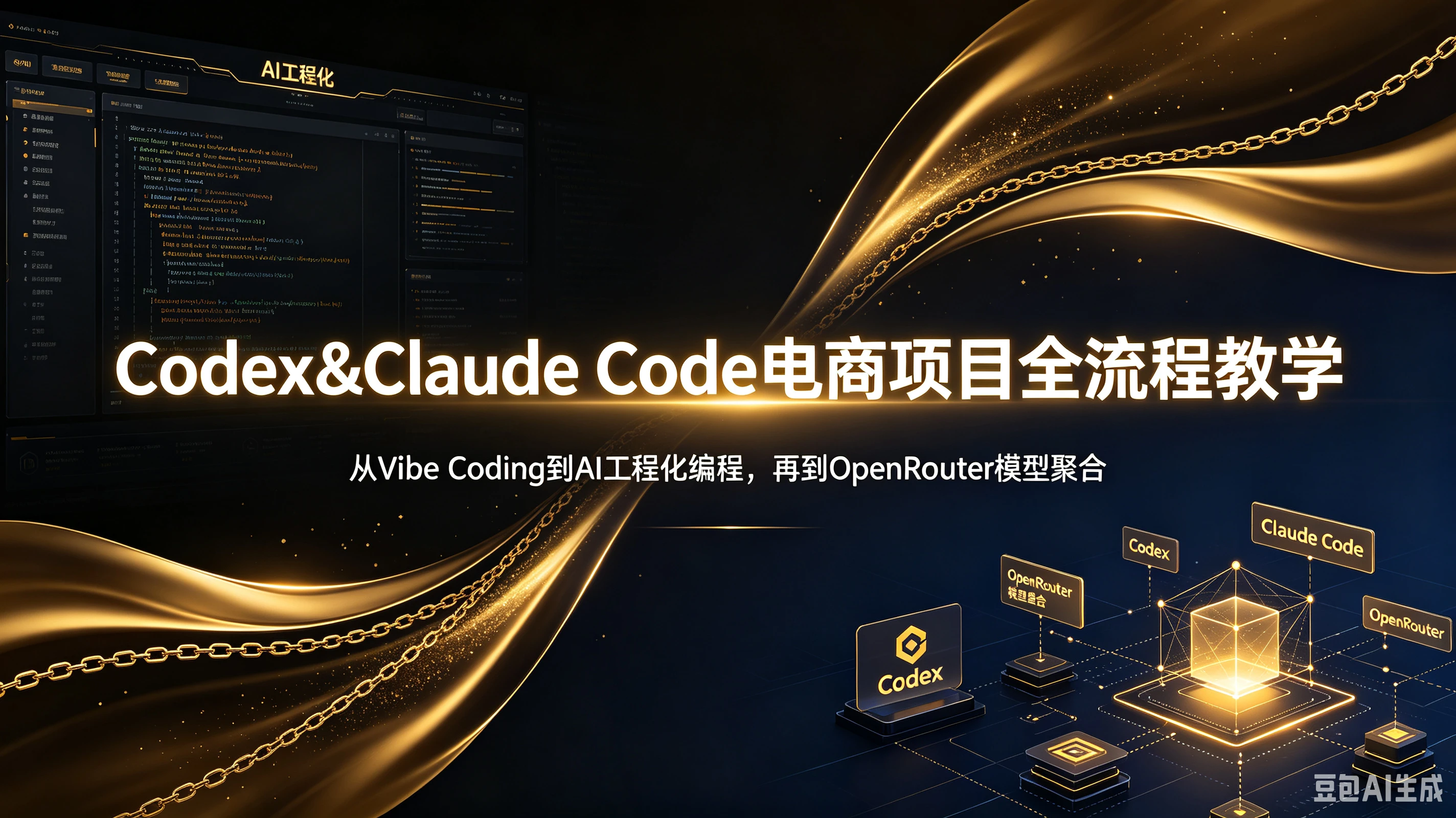【精】Codex&Claude Code电商项目全流程教学，从Vibe Coding到AI工程化编程，再到OpenRouter模型聚合