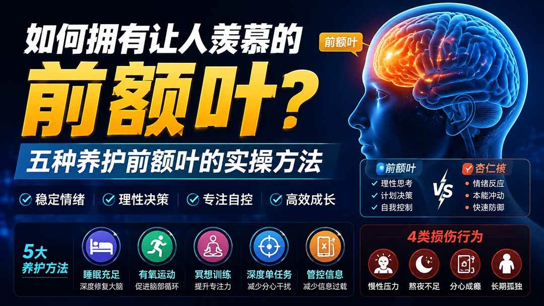 （19805期）付费文章：如何拥有让人羡慕的前额叶？五种养护前额叶的实操方法