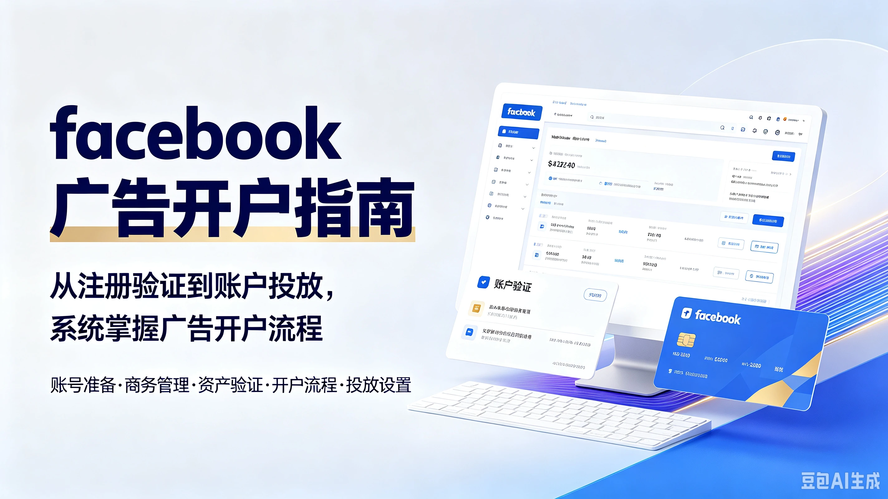 【精】facebook广告开户指南，从注册验证到账户投放，系统掌握广告开户流程，账号准备、商务管理、资产验证、开户流程、投放设置