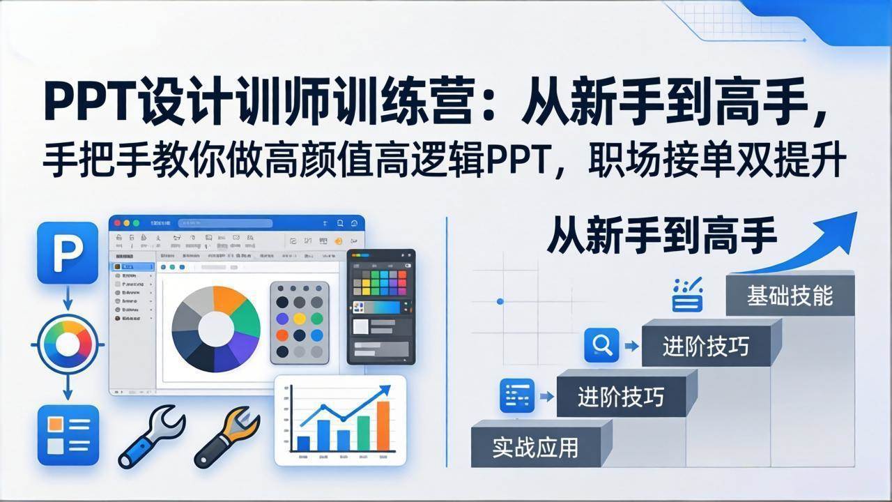 （17886期）PPT设计训师训练营：从新手到高手，手把手教你做高颜值高逻辑PPT，职场接单双提升