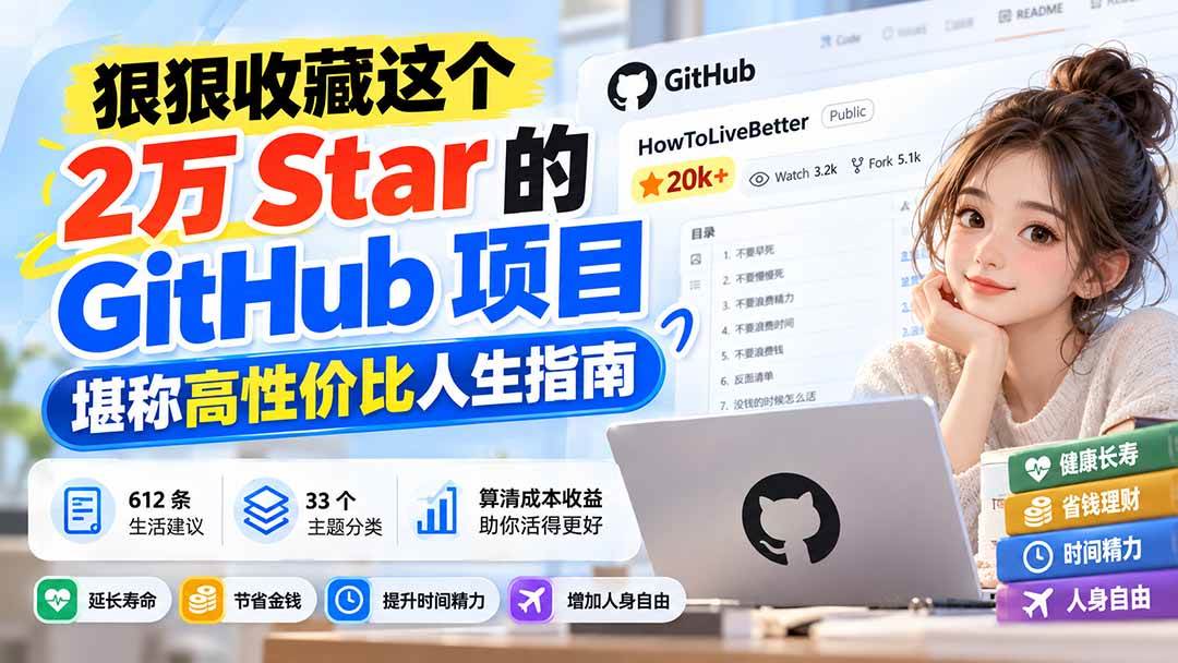 （20726期）狠狠收藏这个 2 万 Star 的 GitHub 项目，堪称高性价比人生指南。