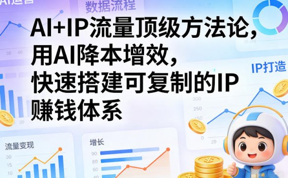 AI+IP流量顶级方法论，用AI降本增效，快速搭建可复制的IP賺钱体系