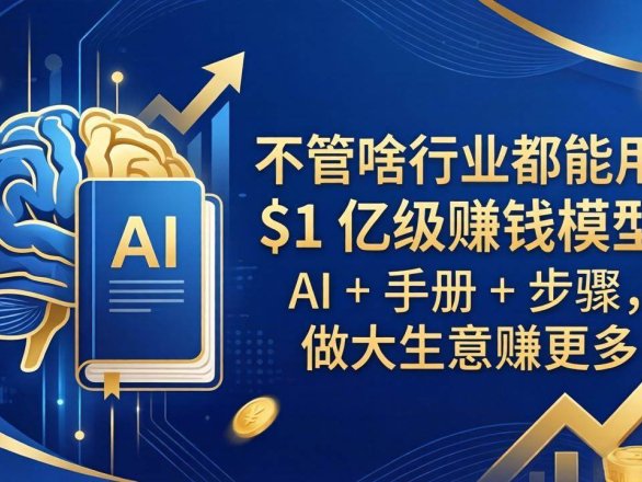 （18055期）不管啥行业都能用！$1 亿级赚钱模型：AI + 手册 + 步骤，做大生意赚更多