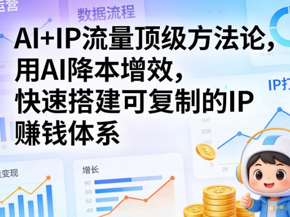 AI+IP流量顶级方法论,用AI降本增效,快速搭建可复制的IP賺钱体系