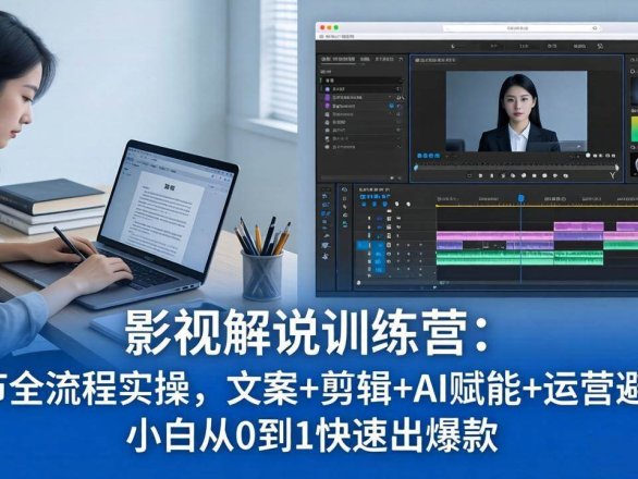 （18053期）影视解说特训营：46节全流程实操，文案+剪辑+AI赋能+运营避坑，小白从0到1快速出爆款